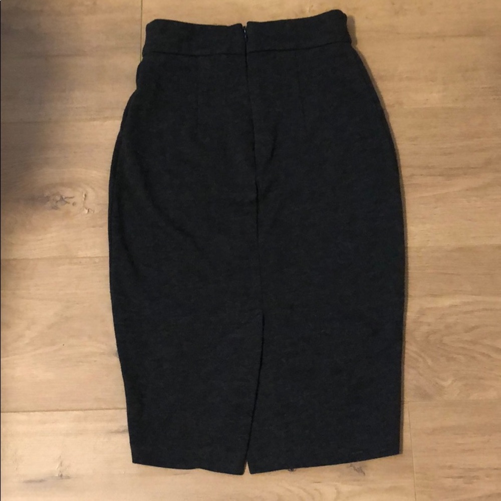 Charcoal gray cotton pencil skirt - Picture 4 of 6